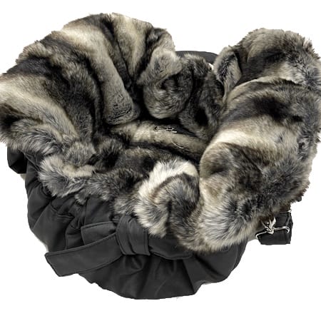 designer hundetasche schwarz bellagio chinchilla