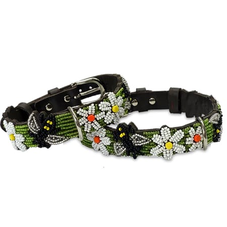 perlen hundehalsband bee happy