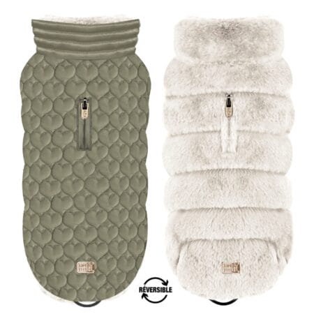 milk & pepper puff jacket kaki und beige